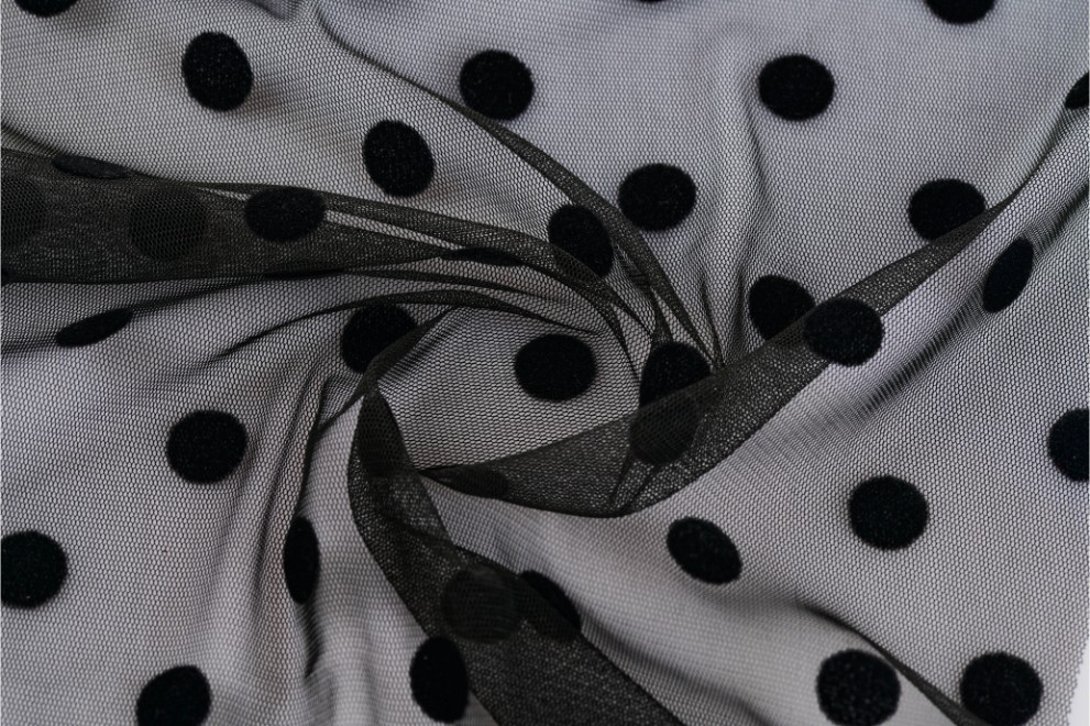 Polka Dot Flock on Tulle - 2